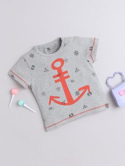 Yellow Apple - Half Sleeve Cotton T-Shirts for Boys - Grey