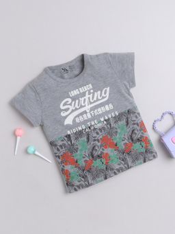 Yellow Apple - Half Sleeve Cotton T-Shirts for Boys - Grey