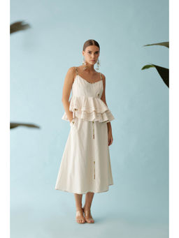 Nikasha - Cream Banana Tree Applique Co-Ord (Set of 2)