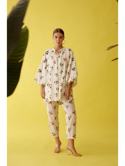 Nikasha - Off-White Hand Painted Chilli Print Co-Ord (Set of 2)