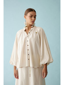 Nikasha - Cream Raglan Sleeves Shirt