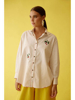 Nikasha - Cream Hand Embroidered Chilli Applique Shirt