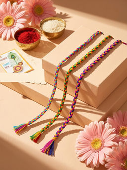 Gahan - Multi-Color Thread Rakhis (Pack of 3)