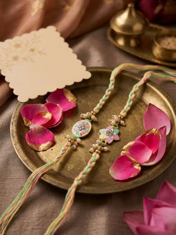 Gahan - Meenakari Floral Thread Rakhis (Pack of 2)
