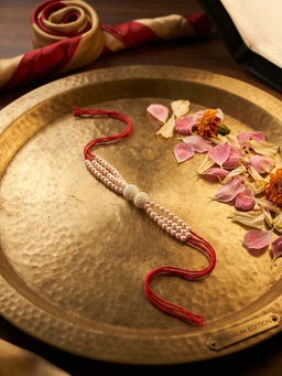 Gahan - White Pearls Thread Rakhis (Pack of 3)