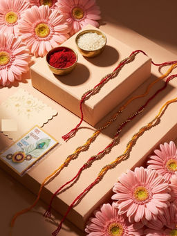 Gahan - Red & Yellow Thread Rakhis (Pack of 4)