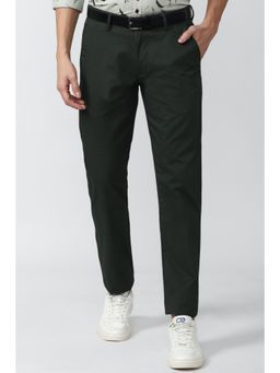 Peter England - Men Green Print Super Slim Fit Casual Trousers