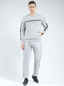 Monte Carlo - Grey Typography Round Neck Running Tracksuit (Set of 2)