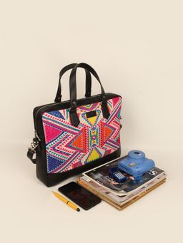 The House Of Ganges - Unisex Ross Handloom 15 Inch Laptop Bag- Capri Blue (L)