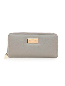 Kenneth Cole - Womens Grey Textured Perfect Carry All Money Manager Wallet