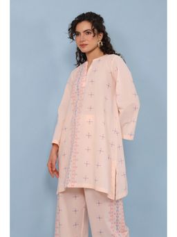 RATAN JAIPUR - Peach Bell Sleeve Short Tunic