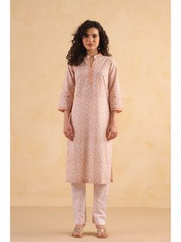 RATAN JAIPUR - Peach Lotus Kurta