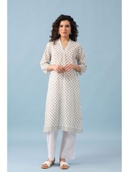 RATAN JAIPUR - White Lavanya Floral Kurta