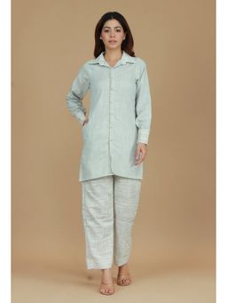 Tjori - Light Blue Cotton Khadi Kurta