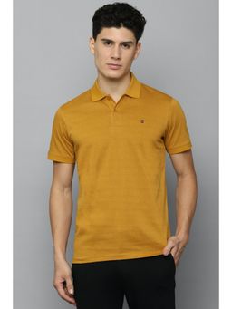 Louis Philippe - Men Yellow Printed Polo T-Shirt
