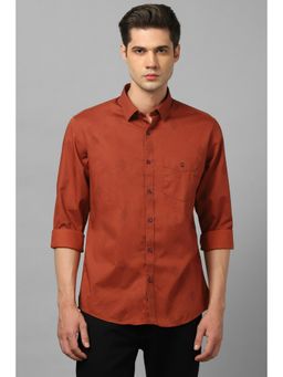 Louis Philippe - Men Red Slim Fit Full Sleeves Casual Shirt