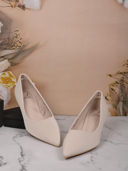 Jove - Women Beige Solid Pumps