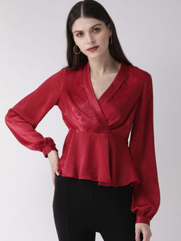 Twenty Dresses by Nykaa Fashion - Red The Color Of Love Peplum Top