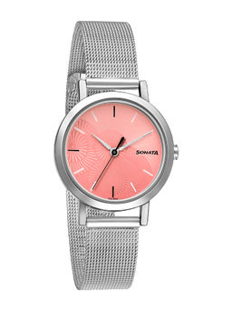 Sonata - -8174SM02-Pink Dial Analog Watch For Women 8174SM02