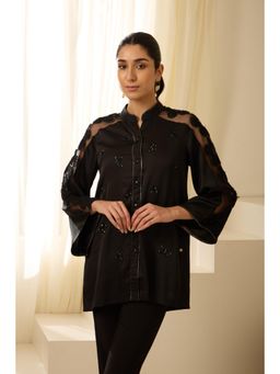 Haus of Handmade - Dew Sequined Shirt - Black