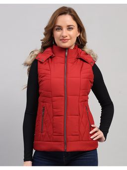 Monte Carlo - Women Red Polyester Blend Hooded Jackets