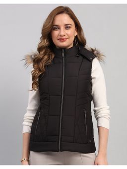 Monte Carlo - Women Black Polyester Blend Hooded Jackets