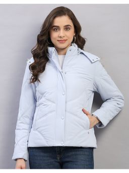 Monte Carlo - Women Blue Polyester Blend Hooded Jackets