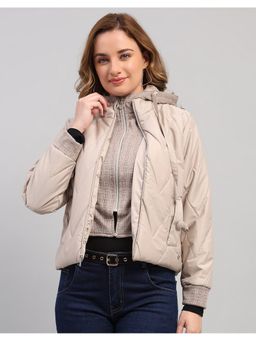 Monte Carlo - Women Beige Polyester Blend Hooded Jackets