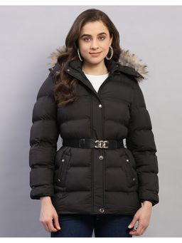 Monte Carlo - Women Black Polyester Blend Hooded Jackets