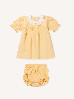 EARLY SUNDAY - Dobby Swiss Dots Sukie Baby Dress and Bloomer