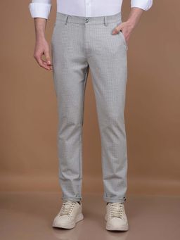 CRIMSOUNE CLUB - Men's Grey Checks Trouser