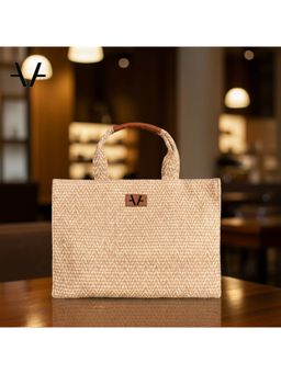 Avake - Beige Lightweight Raffia Vegan Tote Bag