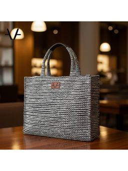 Avake - Monochrome Lightweight Raffia Vegan Tote Bag