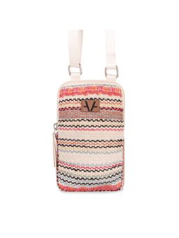Avake - Multi Striped Lightweight Raffia Vegan Leather Mobile Pouch