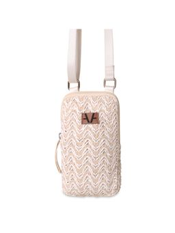 Avake - White Lightweight Raffia Vegan Leather Mobile Pouch