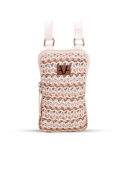 Avake - Pink Lightweight Raffia Vegan Leather Mobile Pouch