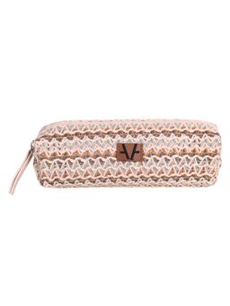 Avake - Textured Lightweight Raffia Vegan Leather Small Toiletry Pouch