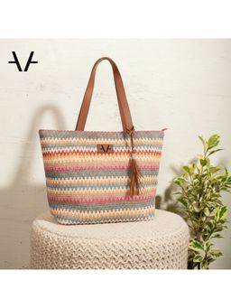 Avake - Multi Textured Lightweight Raffia Vegan Tote Bag