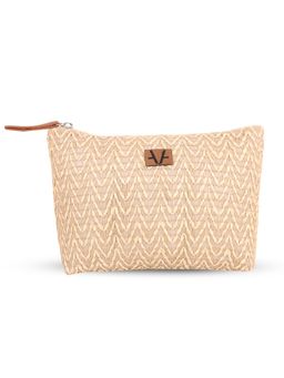 Avake - Light Beige Lightweight Raffia Vegan Leather Cosmetic Kit