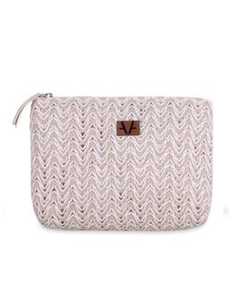 Avake - Light Pink Lightweight Raffia Vegan Leather Cosmetic Kit