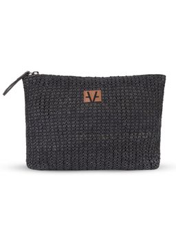 Avake - Black Lightweight Raffia Vegan Leather Cosmetic Kit