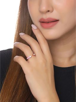 Mitali Jain - Gumball Ring(Purple)-An Open Band Adorned with Two Brilliant-Cut Crystals