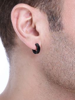 Yellow Chimes - Black Contemporary Hoop Earrings