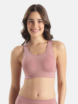 Jockey - Jw12 Wirefree Padded Tencel Lyocell Elastane Lounge Bra-Nostalgia Rose
