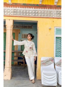 Anuvas - Ivory Floral Bell Sleeves Co-ord Set