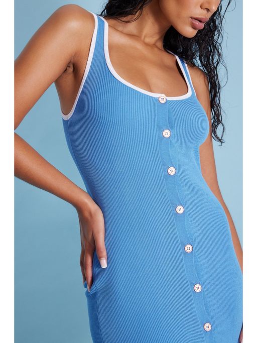 na kd blue knit dress Knitted Flowy Midi Dress