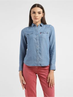 Levi's - Womens Solid Collar Neck Shirt