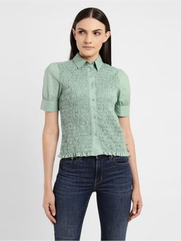 Levi's - Womens Solid Collar Neck Shirt