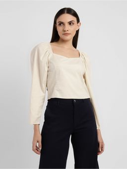 Levi's - Womens Solid White Sweet Heart Neck Top