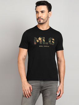 Royal Enfield - Men's Black Solid T-Shirt